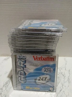Verbatim(20) 700MB 80 MIN CD-R DataLifePlus 1X – 24X Speed Vitesse NEW SEALED - Image 1 of 2