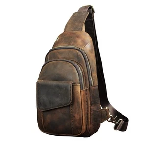 Men Outdoor Casual Travel Hiking Tea Crossbody Chest Sling Bag Rig One Should... - Picture 1 of 7