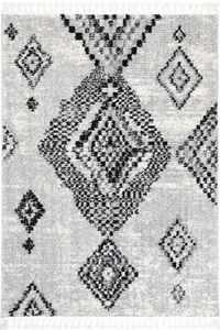 Pristine Grey Boho Diamond Rug - Picture 1 of 5