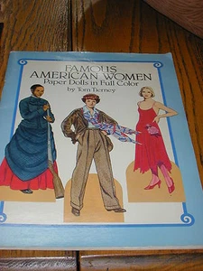 Famous American Women Paper Dolls 1987 Tierney Pocahantas Earhart Roosevelt - Imagen 1 de 2