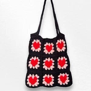 Crochet with a heart Shoulder Tote Bag Handmade - Picture 1 of 6