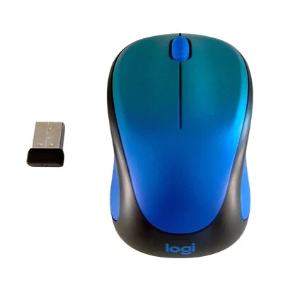 Logitech M317 Wireless Optical Mouse + 2.4 GHz USB Receiver PC/MAC - Blue Aurora - Image 1 of 3