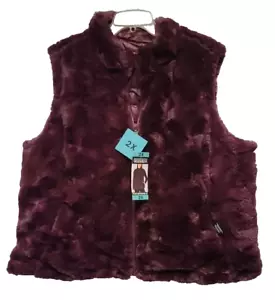 NWT Woman Plus NICOLE MILLER COAT Size 2X WINE Color Full Zip Reversible - Picture 1 of 5
