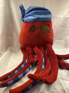 Circo Pirate Octopus Stuffy Pillow Plush Sea Nautical Ocean Beach Decor Red Blue - Picture 1 of 8