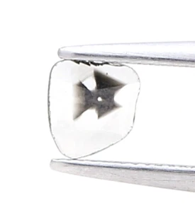 SLICE POLKI DIAMOND NATURAL DIAMOND 0.11TCW SALT PEPPER ANTIQUE FAN FLATCUT - Picture 1 of 12