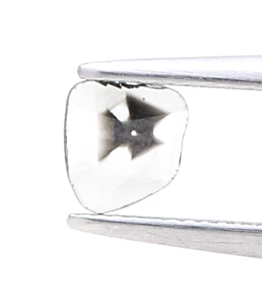 SLICE POLKI DIAMOND NATURAL DIAMOND 0.11TCW SALT PEPPER ANTIQUE FAN FLATCUT - Image 1 of 4