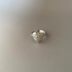 GUCCI Silver "Blind For Love" Heart Ring US Size 5 #33 - Picture 1 of 5