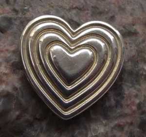 Golden Metal Within Larger Hearts Love Passion Valentine Brooch Pin Badge  - Picture 1 of 2