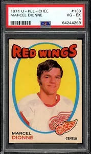 1971-72 O-PEE-CHEE OPC #133 Marcel Dionne HOF Rookie PSA 4 VG-EX Red Wings RC - Picture 1 of 2