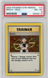 2000 Gym Heroes # 15 Trainer Brock Holo PSA 8 NM MT Pokemon 52596119 - Picture 1 of 2