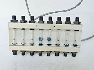 WARTSILA Oil Flow Indicator, 8 Port With Baumer DI 12.82.01/1 Inductive Sensor - Picture 1 of 10