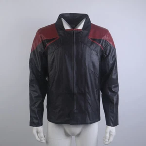 Picard 3 Captain Riker Red Geordi Gold Blue Leather Jackets Starfleet Costumes - Picture 1 of 15