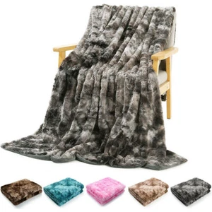 51in x 63in Reversible Faux Fur Blanket Soft Warm Fluffy Bed Sofa Throw Shaggy - Picture 1 of 50