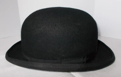 SOMBRERO DERBY BOWLER NEGRO CLÁSICO DE COLECCIÓN CHRISTYS LONDRES CARCASA DURA TALLA 7 Foto 1 de 4