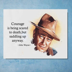 John Wayne Courage quote image retro metal Western Movie plaque signs - Picture 1 of 2