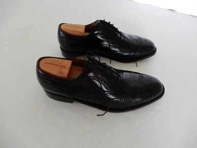 JOHNSTON & MURPHY BLACK CLASSIC MEN'S DRESS SHOES Size 11 D if new $450 - Image 1 of 4
