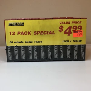DIGITECH Audio Cassette Tape 60 Minutes Type I Normal Position 12 Pack NIP - Picture 1 of 6