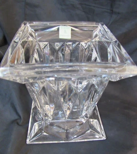 Lead Crystal Reversible Vase/Candle Holder PartyLite Quad Prism Pedestal Germany - Picture 1 of 9