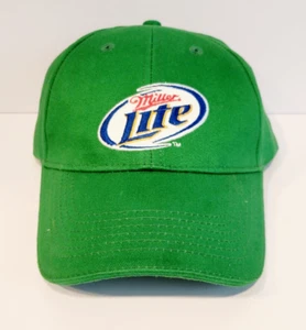 Miller Lite Hat Cap Adult Green Strap Back Embroidered Logo Adjustable NEW NWOT - Picture 1 of 6