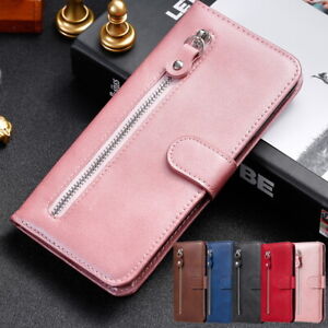 Leather Zip Wallet Case Flip Phone Cover For Samsung S20 S22 Ultra A52S A51 A50