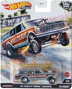 Hot Wheels Premium - 2022 Drag Strip Demons 3/5 '64 Chevy Nova Gasser (BBHCK21) - Picture 1 of 1