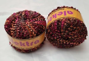 Lote de 2 hilos Plymouth Eros Alektra media escalera metálico italiano dorado rosa vino - Imagen 1 de 5