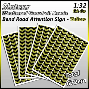 Juego de calcomanías de paisaje de Slotcar señal de atención de carretera curvada temática “amarilla” (desgastada) - Imagen 1 de 7