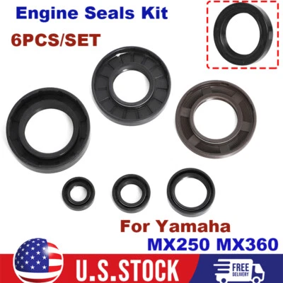 Kit de 6 piezas de sellos de motor para motor Yamaha MX250 MX360 DT250 RT360 SC500 1973-1974 Foto 1 de 4