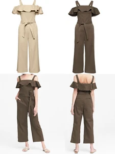 Nuevo con etiquetas Mono Banana Republic $148 Sarga Recortado Fuera del Hombro 0,2,4,6,8,12P - Imagen 1 de 5