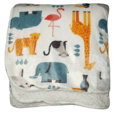 SL Home Fashions 119741 White Jungle Flamingo Baby Blanket Sherpa Animals Unisex