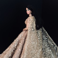 Integrity toys Fashion royalty Nu Face OOAK Gold BallGown with detachable Cape