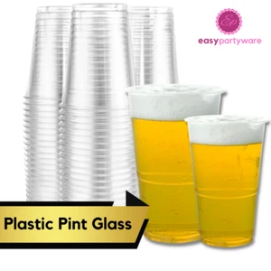 Plastic Pint Glasses 20oz, 570ml/ Half Pint Cups Plastic Party Glasses Reusable - Picture 1 of 9