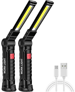 2 luces trabajo LED recargables, magnéticas, gancho, 360°, 5 modos, taller. - Picture 1 of 12