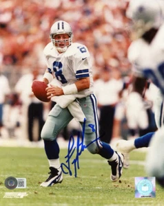TROY AIKMAN SIGNED AUTOGRAPHED 8x10 PHOTO DALLAS COWBOYS LEGEND RARE BECKETT BAS - Picture 1 of 2