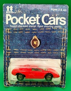 TOMY Pocket Cars RED LAMBORGHINI COUNTACH No 4503, 1/61 - Brand New On Card RARE - Picture 1 of 2