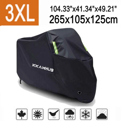 Motorcycle Waterproof Cover Outside Storage UV Fit Kawasaki Vulcan Black 3XL Foto 1 de 4