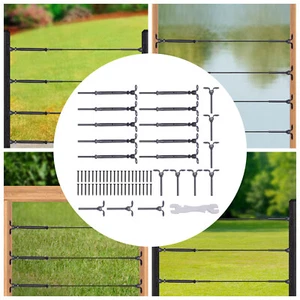 10x Cable Railing 1/8" Swage Toggle Turnbuckle Hardware kIT T316 Stainless Black - Picture 1 of 21