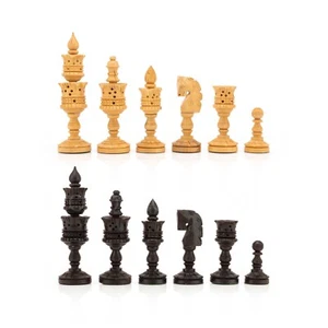 4,7 Zoll Lotus handgeschnitzte Schachfiguren nur in goldenem Palisander  - Bild 1 von 7