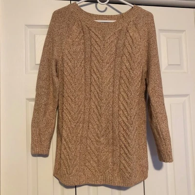 Talbots Crewneck Cable Knit Sweater Women’s M Fisherman Cotton Preppy Classic - Image 1 of 4