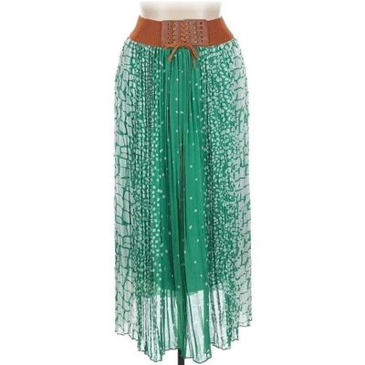 NUEVO CON ETIQUETAS Maxi Falda Magic Para Mujer Plisada Verde Transparente de Gasa 1X Talla Grande Boho Foto 1 de 4