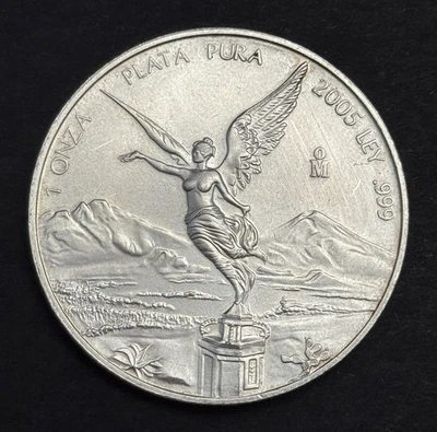 2005 Mexico Libertad Onza Pura Plata 1 oz .999 Silver Coin *Better Date* - Image 1 of 4