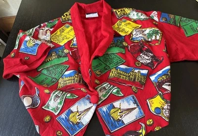 Vtg 1980’s Women’s Granite Retro Travel Postcard Vest Top Medium Short Sleeve - Image 1 of 4