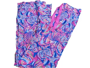 Pigiama donna LILLY PULITZER pantaloni lounge, taglia XXS, rosa conchiglia stelle marine, nuovo senza etichette - Foto 1 di 3