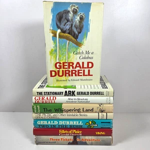Vtg Gerald Durrell Hardcover Lot of 8 Included 1st Editions Animals Humor Travel - Picture 1 of 23