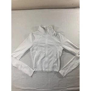Forever 21 White Cropped Zip Up Jacket Athletic Workout Activewear Women Size XS - Picture 1 of 5