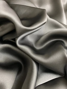 PEWTER GRAY  100% Silk Charmeuse | SUMPTUOUS & Thick | 43.5" Wide | Liquid Drape - Picture 1 of 6