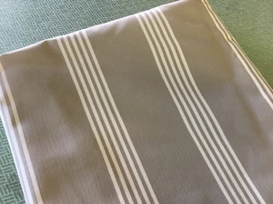 136 cm Ian Mankin fabric remnant   100%. Cotton Oxford  stripe FLAX - Picture 1 of 4
