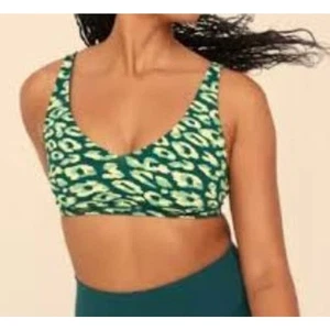 Sujetador deportivo Aerie Offline Goals para mujer pulóver estampado de leopardo talla M verde - Imagen 1 de 6