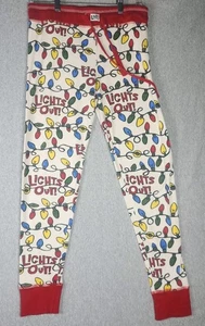 Lazy One Christmas LIGHTS OUT PJ Leggings Size Small String Of Lights GUC - Picture 1 of 8