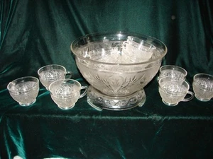 Vintage Anchor Hocking fire king Bowl Sandwich Punch Bowl with Stand 12 Cups - Picture 1 of 2